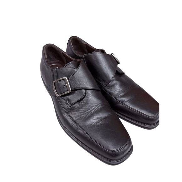Johnston & Murphy Sheepskin Monk Strap Dress Shoes Mens 9M Black Leather main image 8